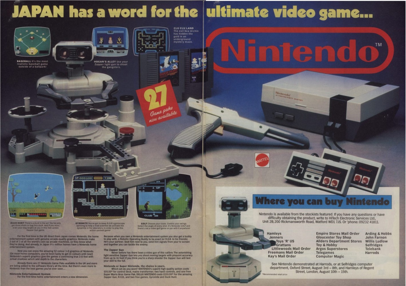 nintendo entertainment 1985 system console